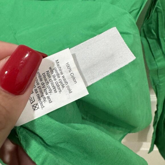 J Crew Relaxed Tunic Button‎ Long Sleeve Blouse Size 2 Green - Picture 8 of 8